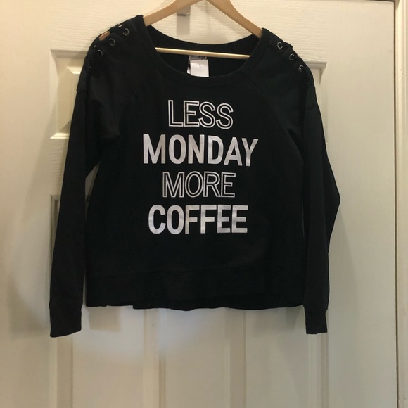 BLACK SWEATSHIRT TOP PULL OVER CREW NECK NEW M - Picture 6 of 7